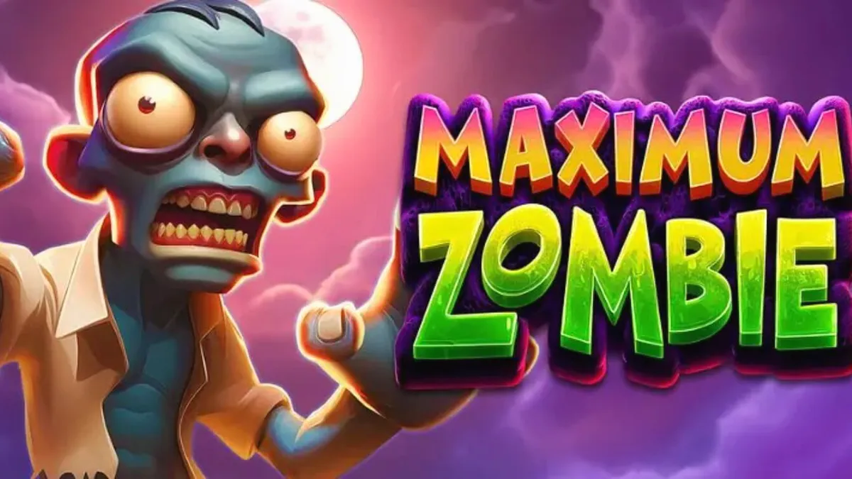 Tampilan visual slot bertema zombie Maximum Zombie dengan elemen aksi yang intens.